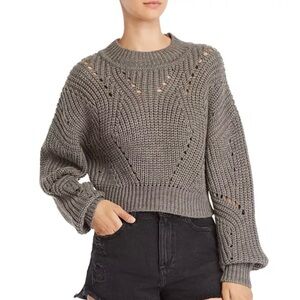 ASTR The Label Gray Carly Cropped Sweater Size S
